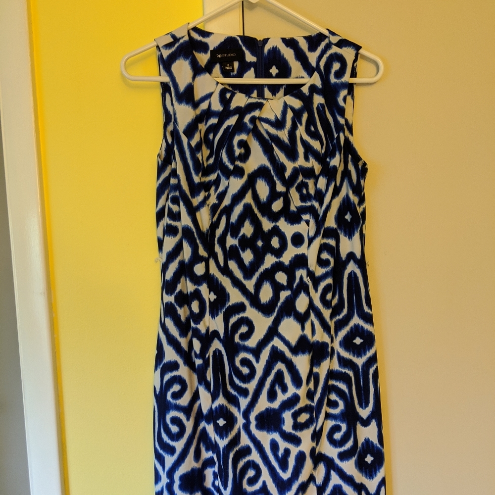 Blue and white dress